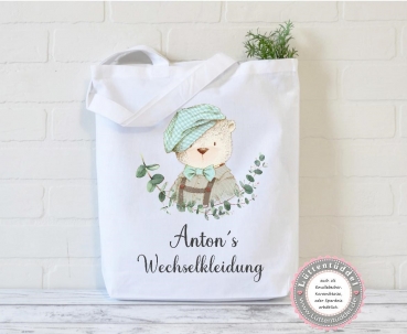 Bär Vintage WECHSELKLEIDUNG Sport Schule personalisiert mit Name Kindergarten Wechselwäsche Kindergartenkind Einschulung Geburtstag von Lüttentüddel®